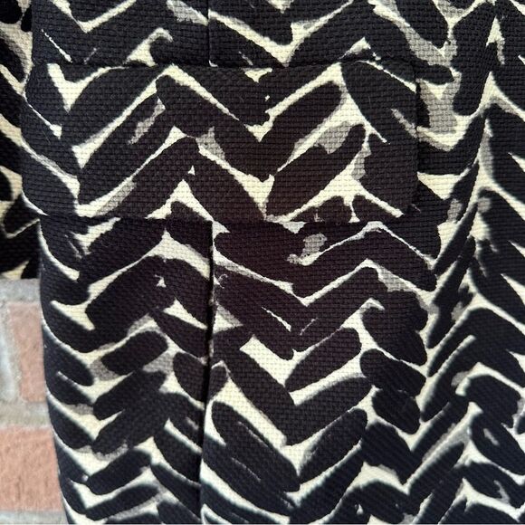 Talbots Abstract Print Dress Coat Women’s 8 Black White 3/4 Sleeves - Picture 4 of 10